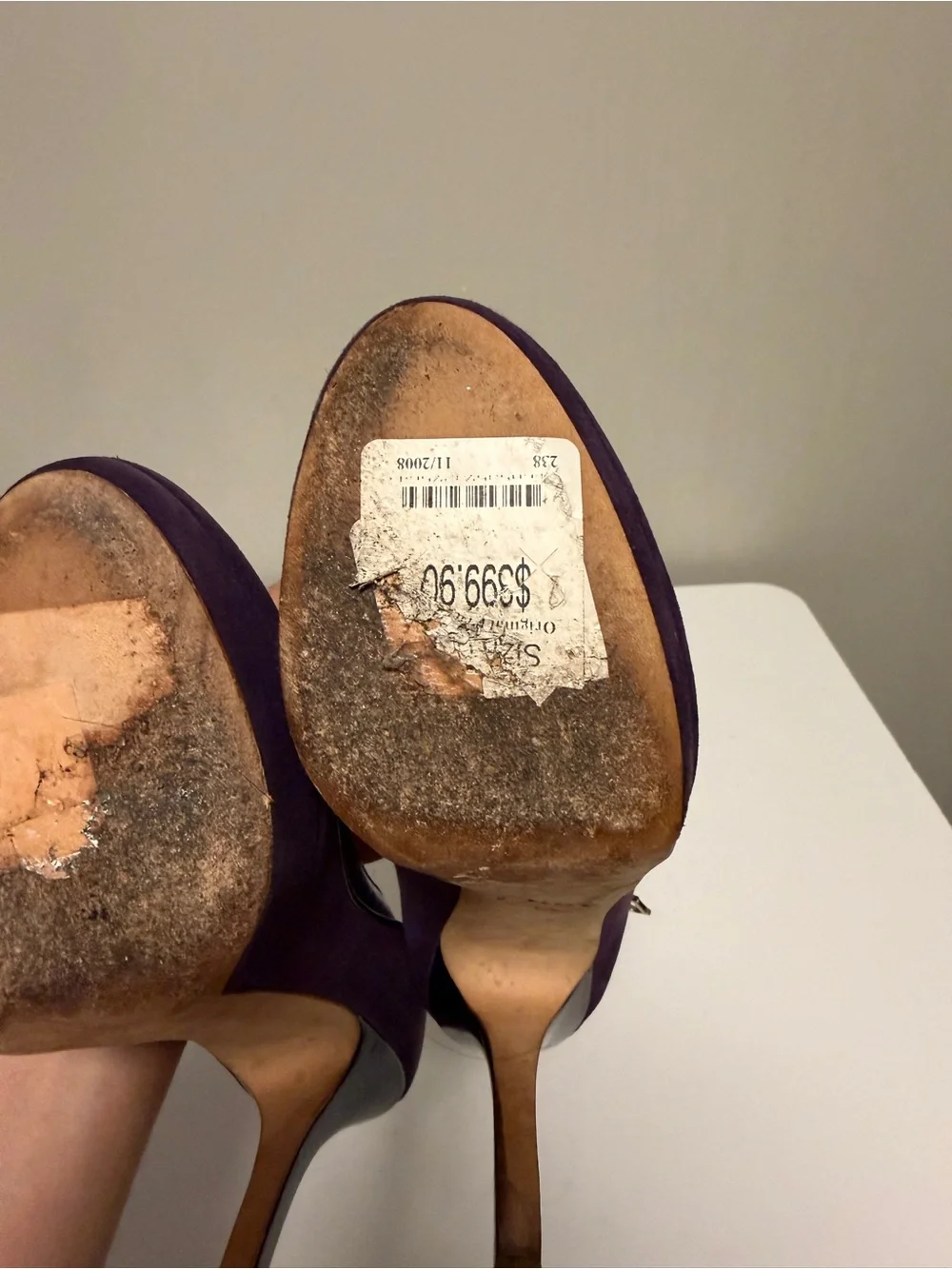 Christian Dior Suede Bow Accents Pumps Purple Metallic EU 37 US 7
